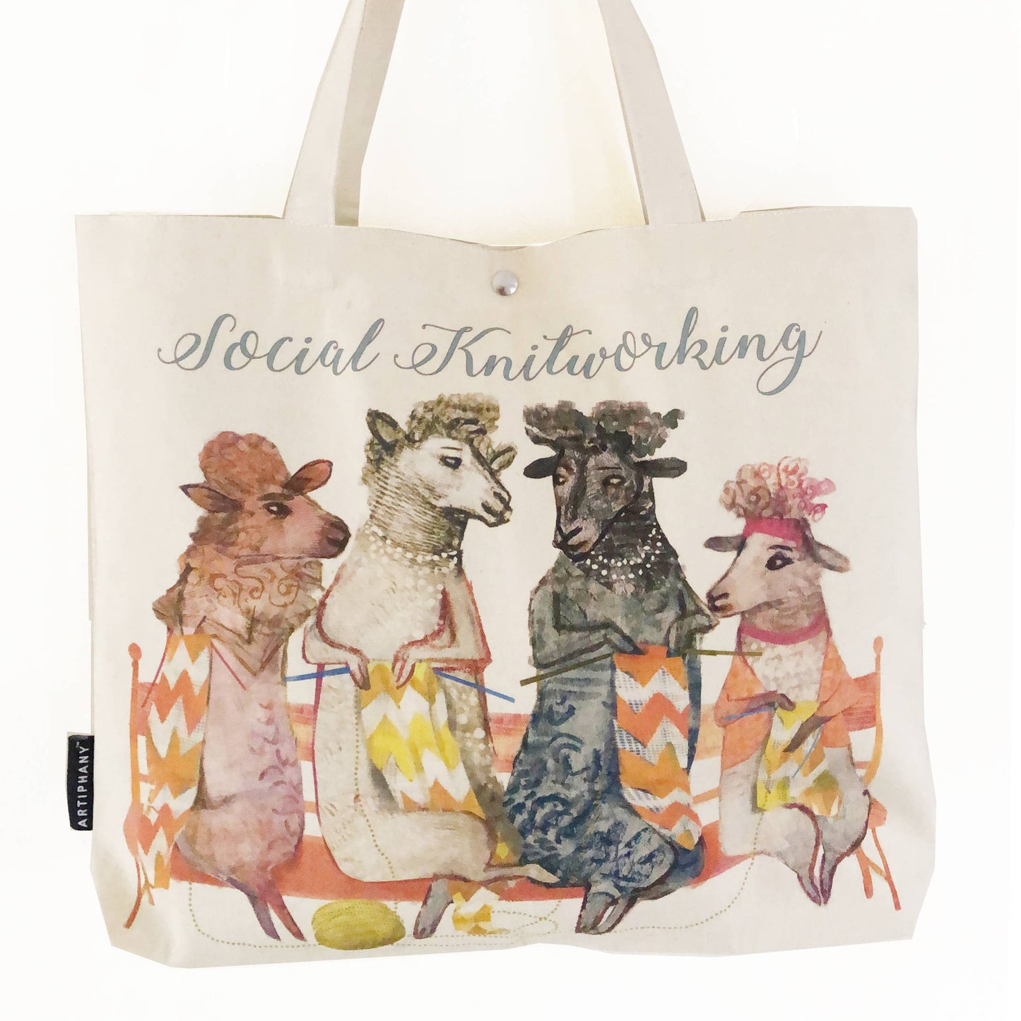 Social Knitworking Tote Bag by Artiphany