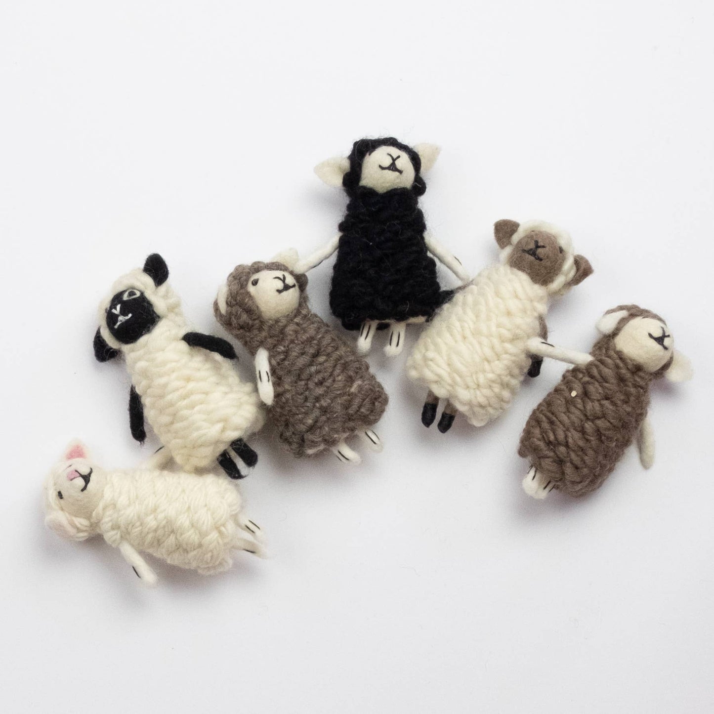 Sheep Felt Finger Puppets by The Winding Road