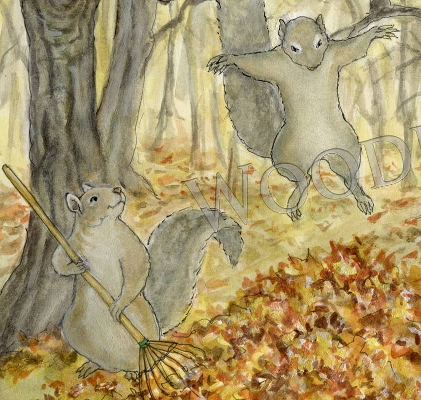 Leaf Pile - Greeting Card by Woodfield Press