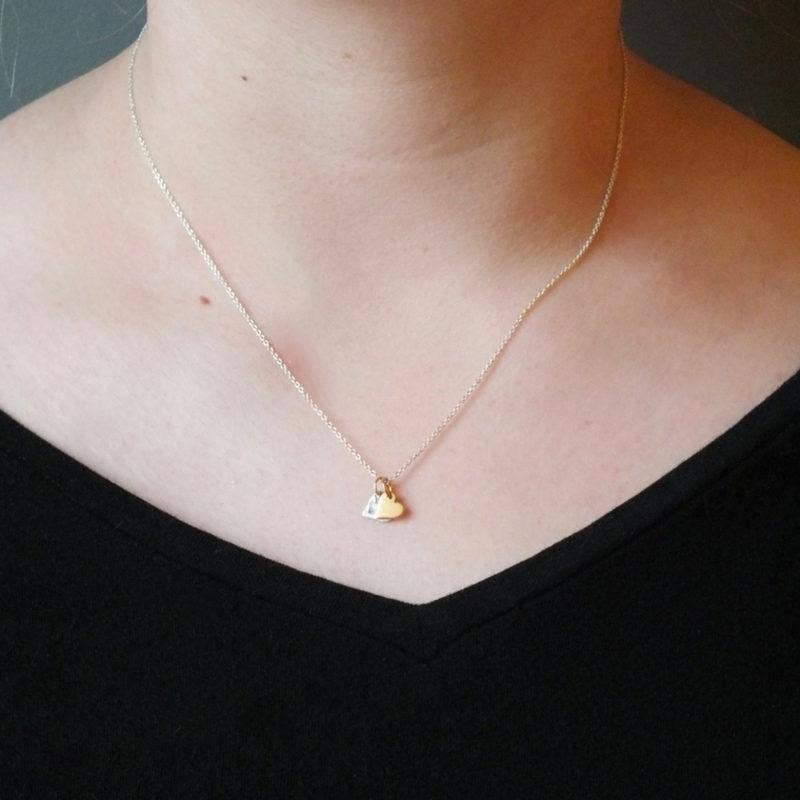 Tiny Hearts Gold Vermeil & Sterling Silver Necklace by Becoming Jewelry