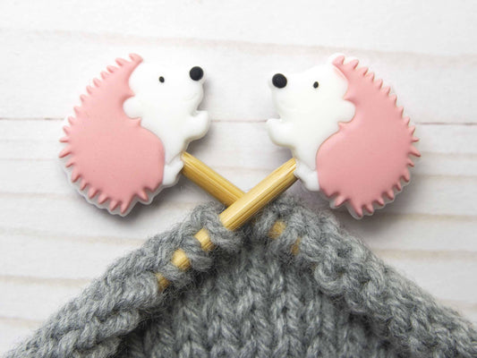 Pink Hedgehog Stitch Stoppers from Fox & Pine Stitches