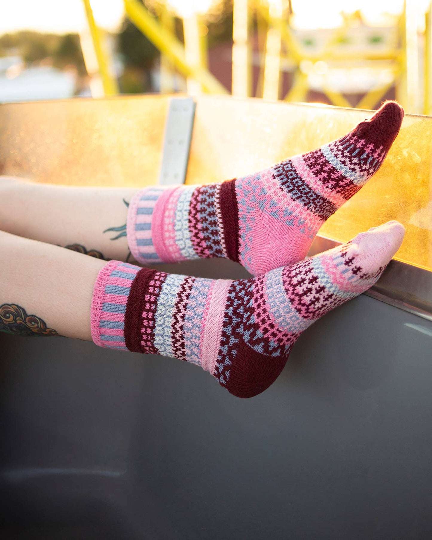 Alpenrose Cotton Crew Socks by Solmate Socks