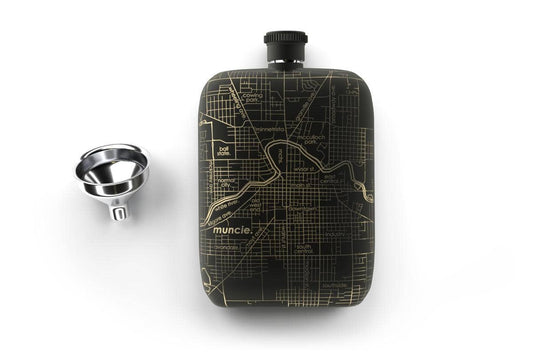 Bangor, Maine Map 6oz Pocket Flask by Well Told - Maine Yarn & Fiber Supply