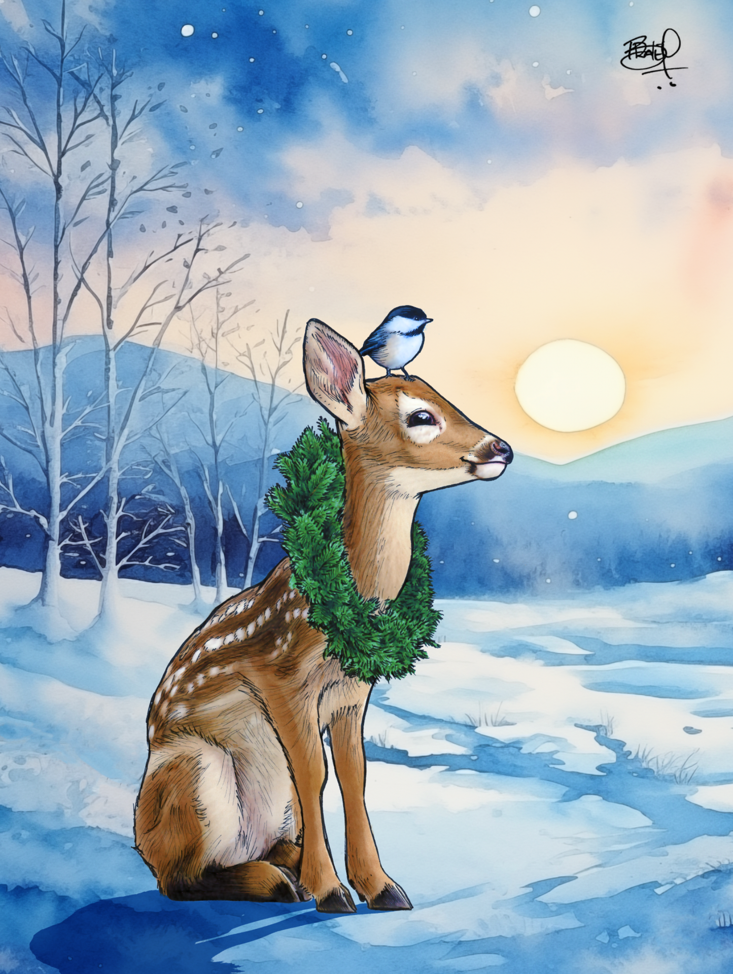 Solstice Greeting Card (blank inside) by Shawn Braley Illustration