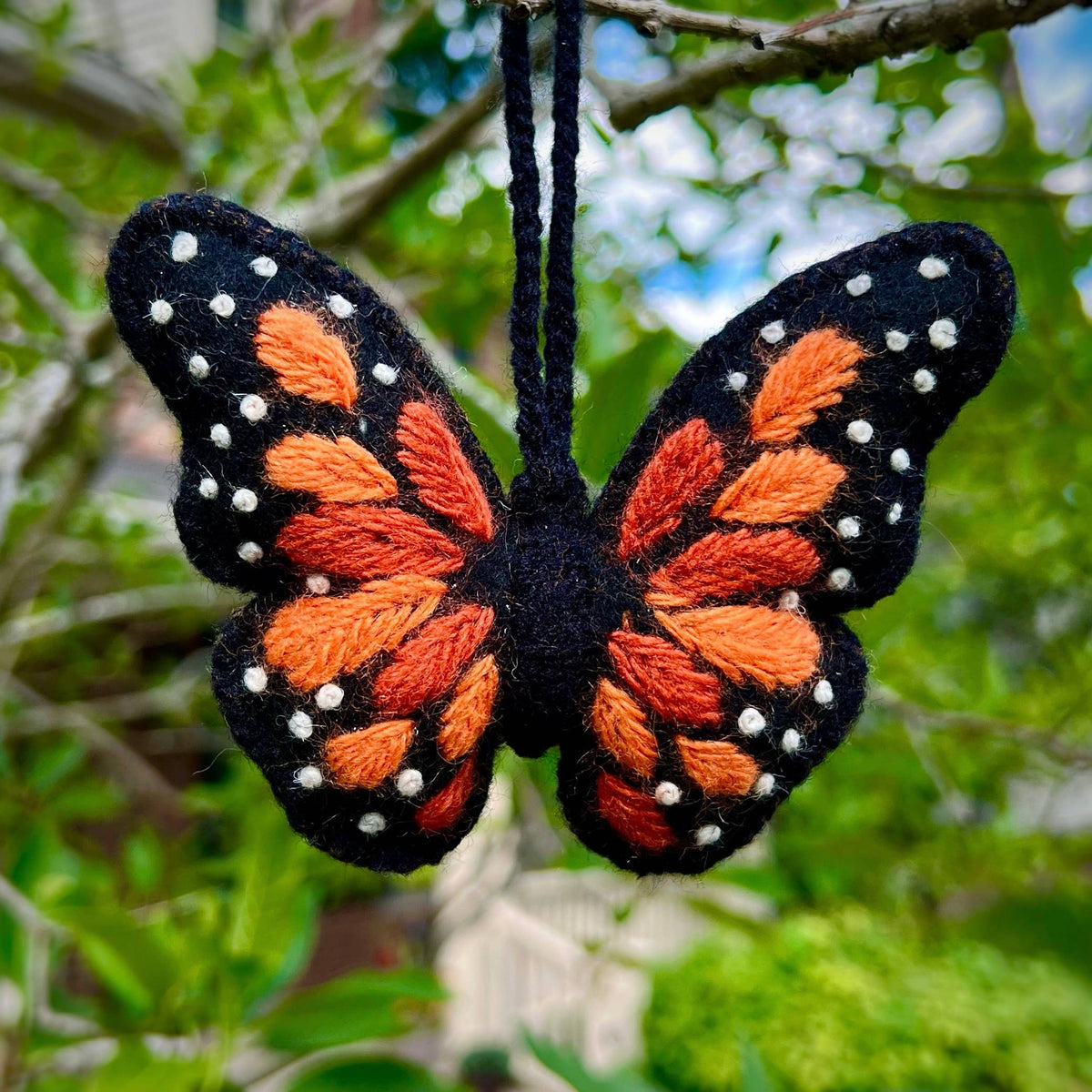 Monarch Butterfly Embroidered Felt Wool Ornament by Ornaments 4 Orphans