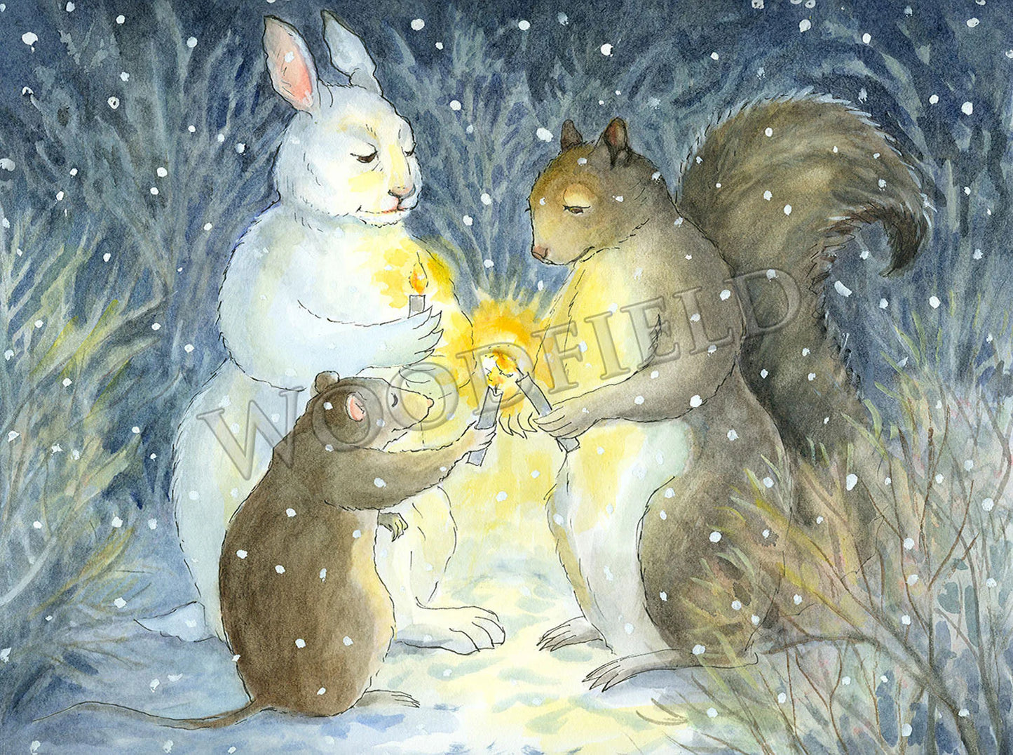 Candle Lighting - Single Greeting Card by Woodfield Press