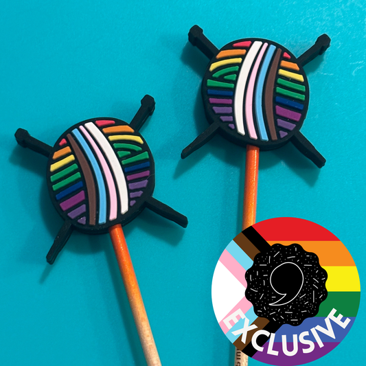 Pride Yarn Ball Stitch Stoppers from Comma Craft Co
