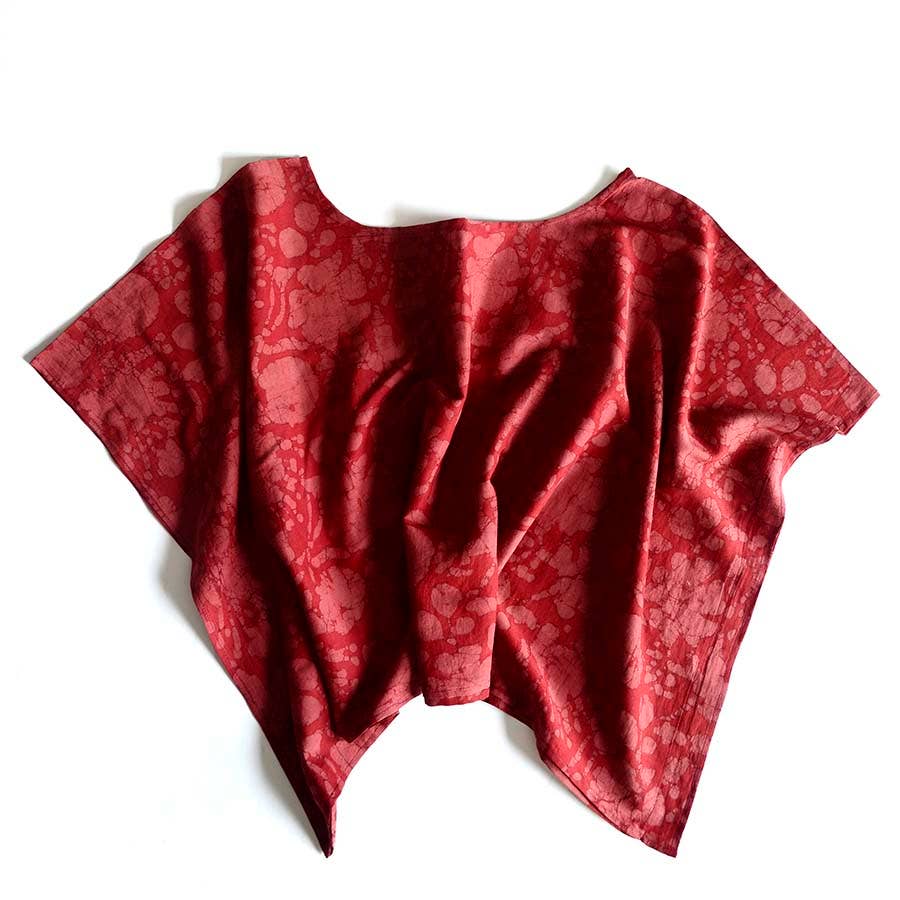 Red Radha Relaxed Fit Blouse by Ichcha