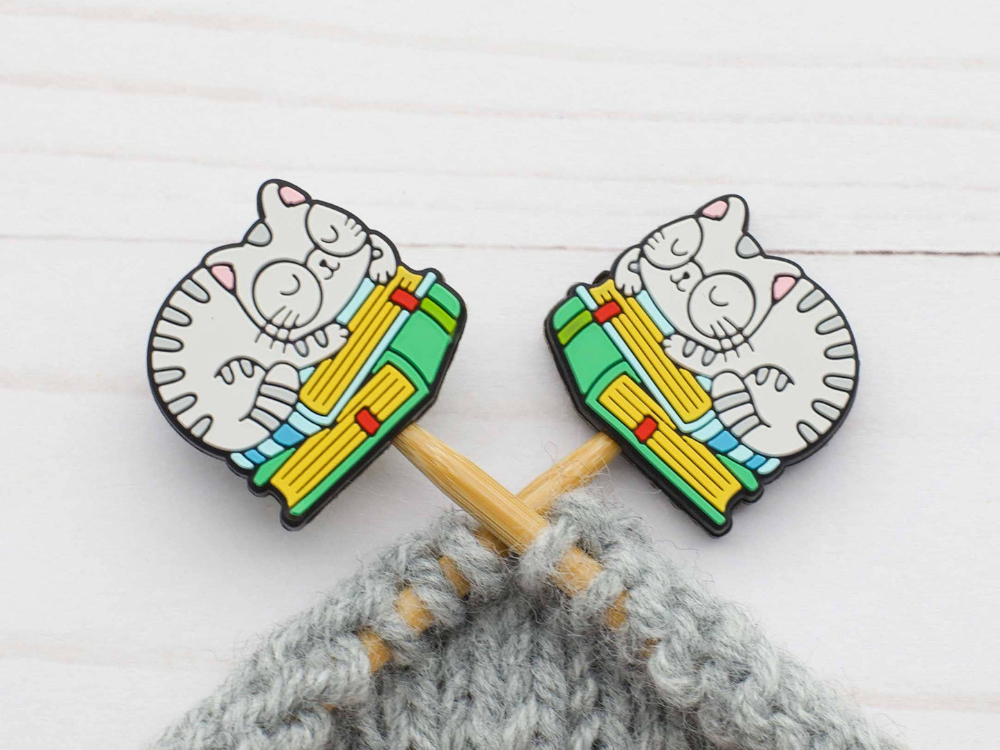 Reading Cat Stitch Stoppers from Fox & Pine Stitches