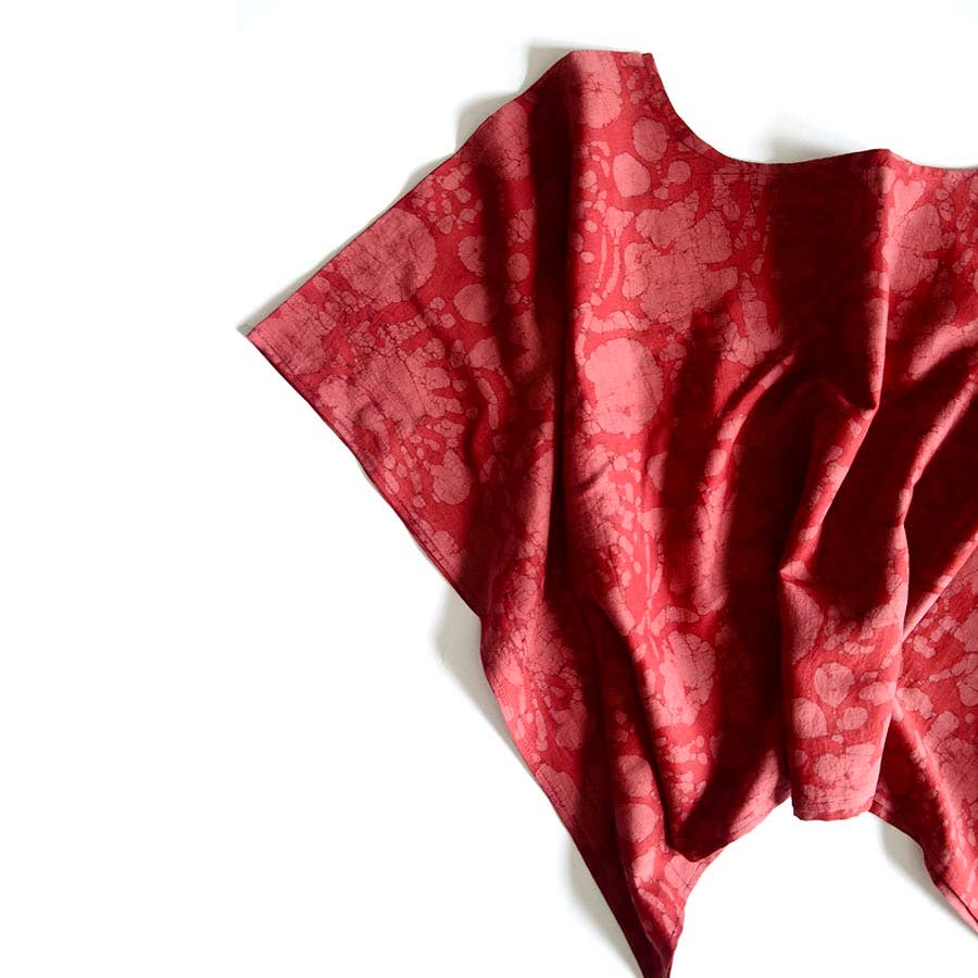 Red Radha Relaxed Fit Blouse by Ichcha