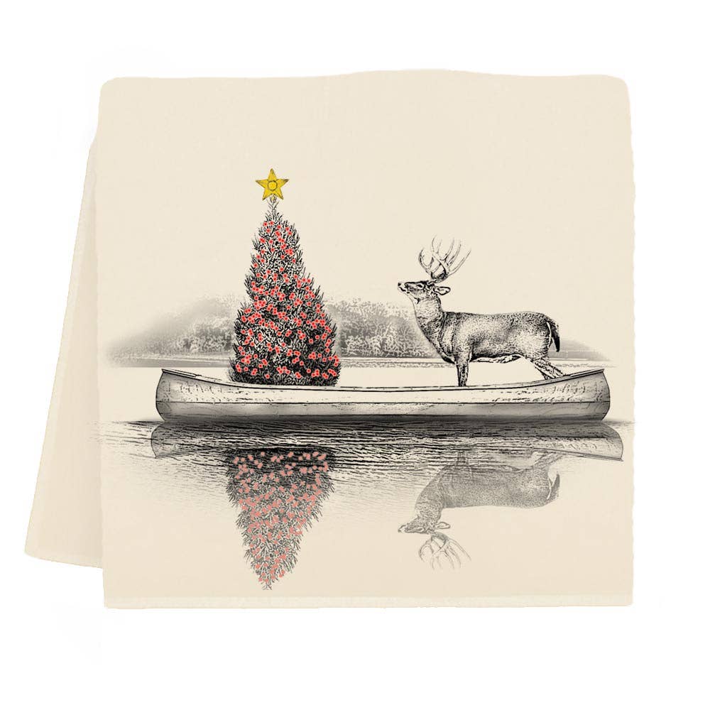 Reindeer in Canoe Tea Towel from Eric and Christopher