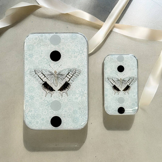 Beautiful Blue Moth Notions Tin from Firefly Notes