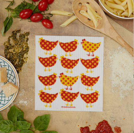 Little Chickens - Swedish Dishcloths by Three Blue Birds