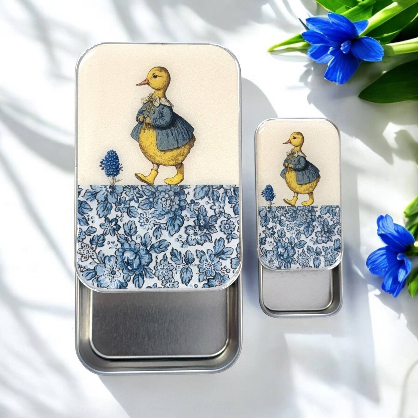 Duck and Flower Notions Tin from Firefly Notes