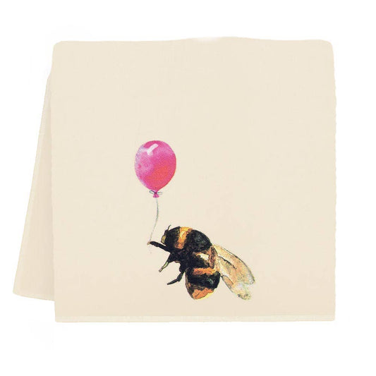 Bee with Balloon Tea Towel from Eric and Christopher - Maine Yarn & Fiber Supply