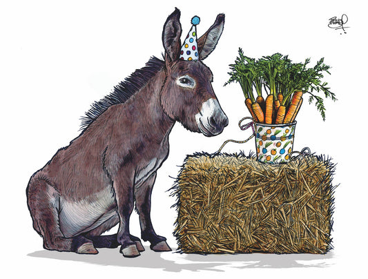 Birthday Bray Greeting Card (blank inside) by Shawn Braley Illustration