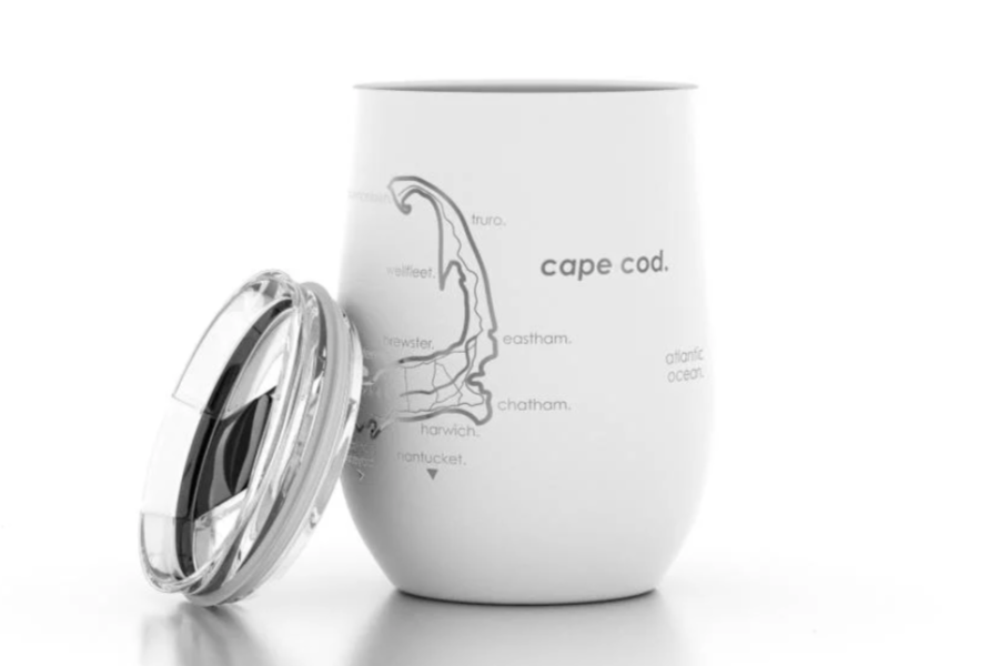 Bangor, ME Map - 12 oz Insulated Wine Tumbler in Sunrise Yellow by Well Told