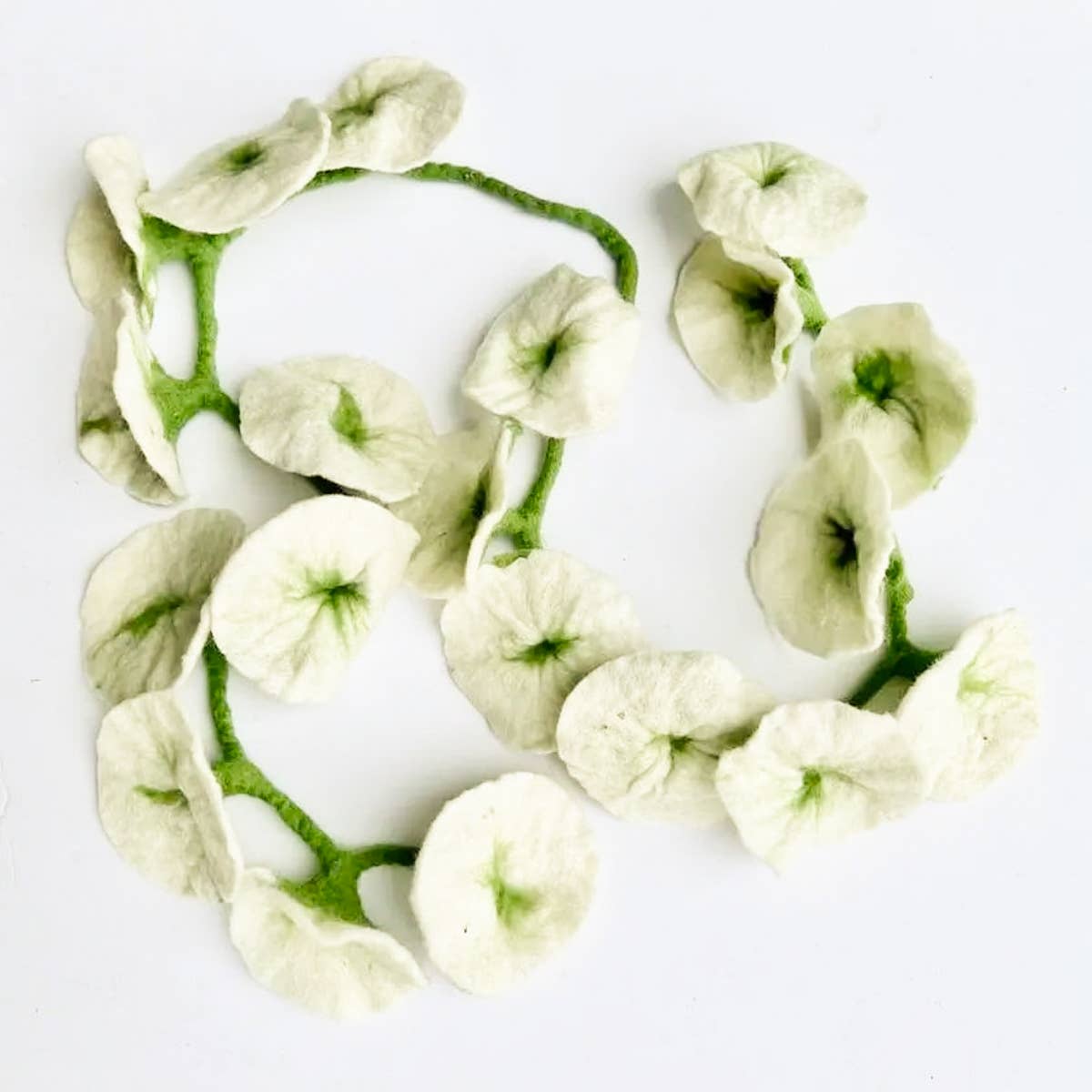 White - Felt Flower Vine Garland by The Winding Road