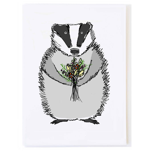 Badger - Birthday Greeting Card by Molly O