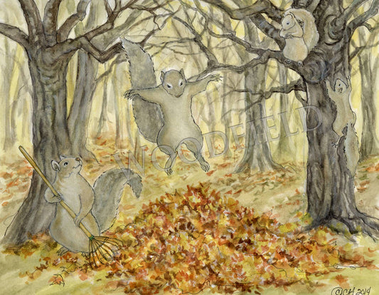 Leaf Pile - Greeting Card by Woodfield Press