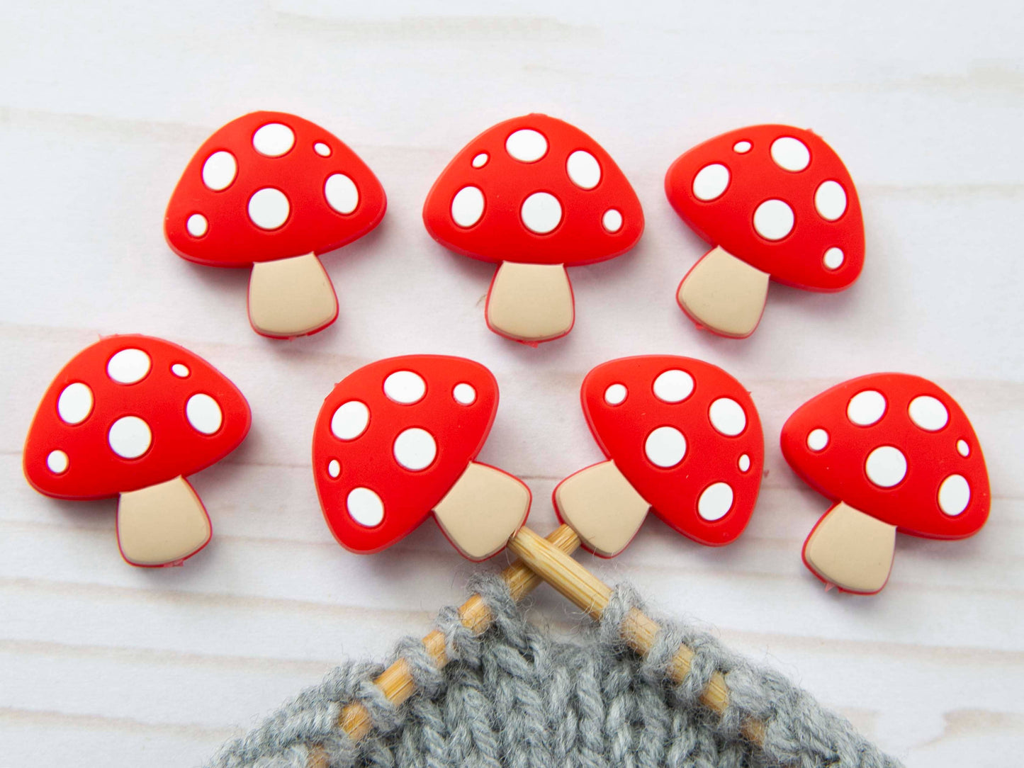 Mushroom Stitch Stoppers from Fox & Pine Stitches