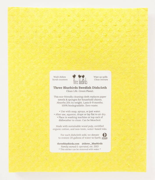 Lucille on Yellow - Swedish Dishcloths by Three Blue Birds - Maine Yarn & Fiber Supply
