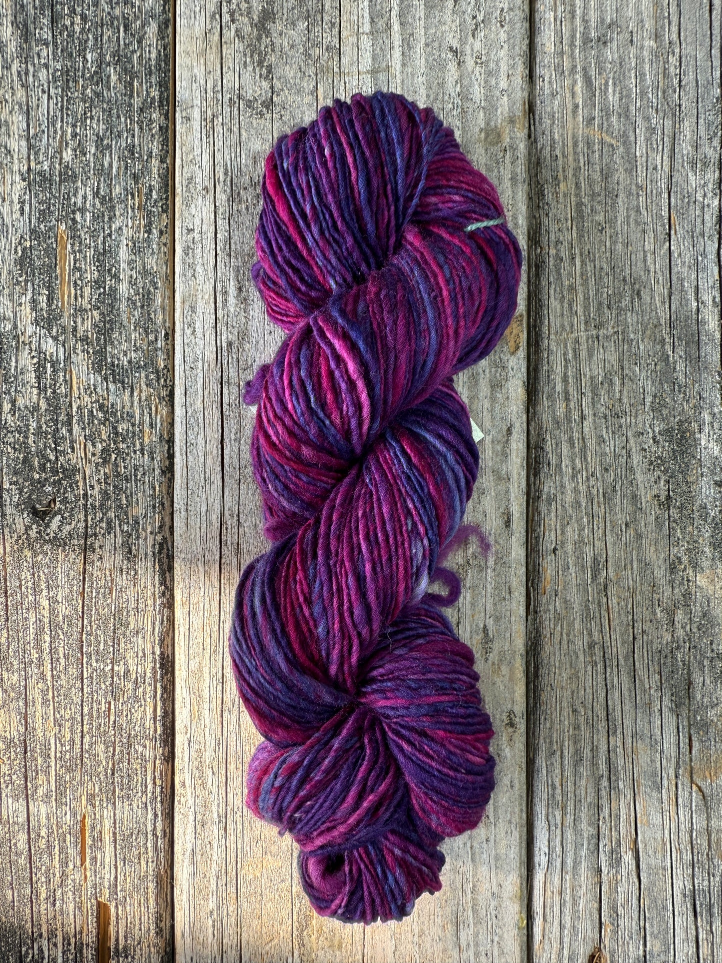 Hand Dyed and Spun Polwarth 3.9oz “Very Berry”