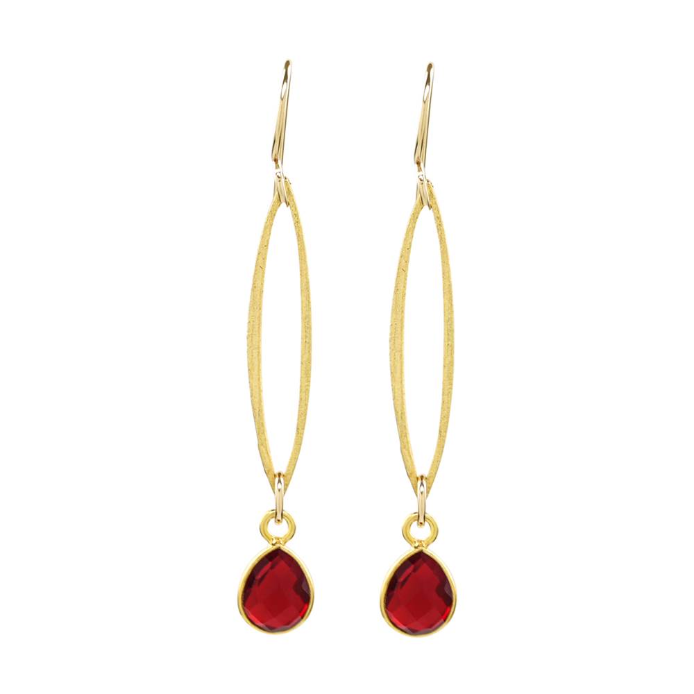 Marquis Garnet Quartz and Gold Vermeil Earrings and Necklace by Sonoma Art Works