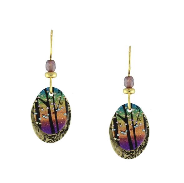 Rainbow Sunset earrings by Earth Dreams Jewelry - Maine Yarn & Fiber Supply