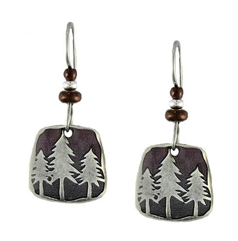 Silver Pines Silhouette earrings & Necklace by Earth Dreams Jewelry