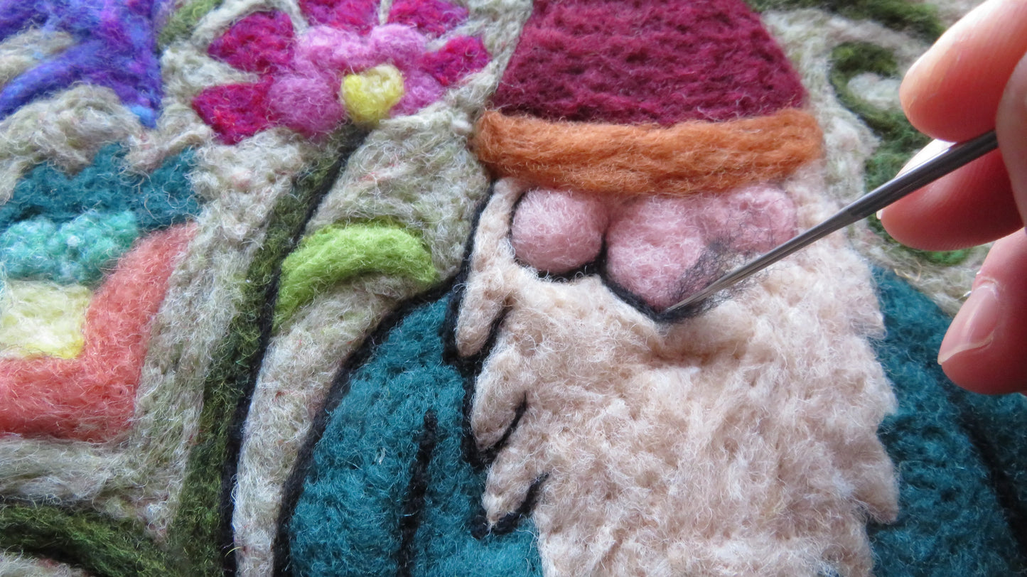 Garden Gnome Tapestry Felting Kit by The Felting Studio (Neysa Russo)