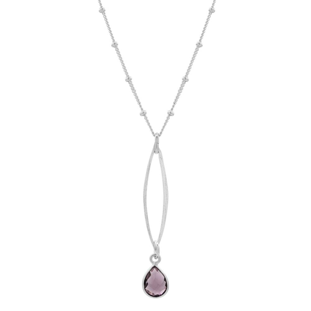 Marquis Amethyst Quartz and Sterling Silver Earrings and Necklace by Sonoma Art Works