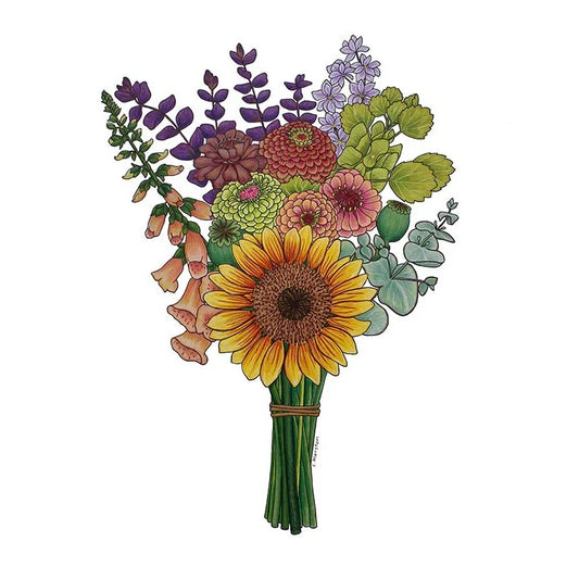 Bouquet - Greeting Card by 3 Legged Dog Ink - Maine Yarn & Fiber Supply