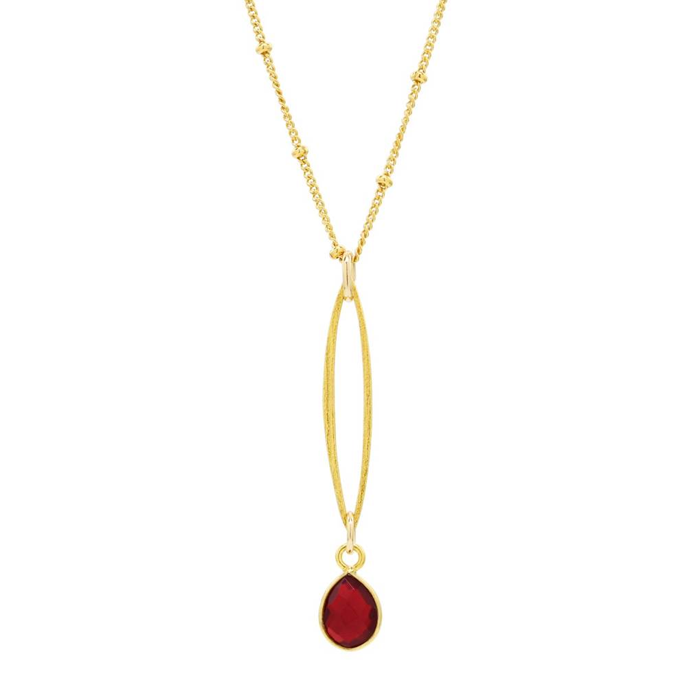 Marquis Garnet Quartz and Gold Vermeil Earrings and Necklace by Sonoma Art Works