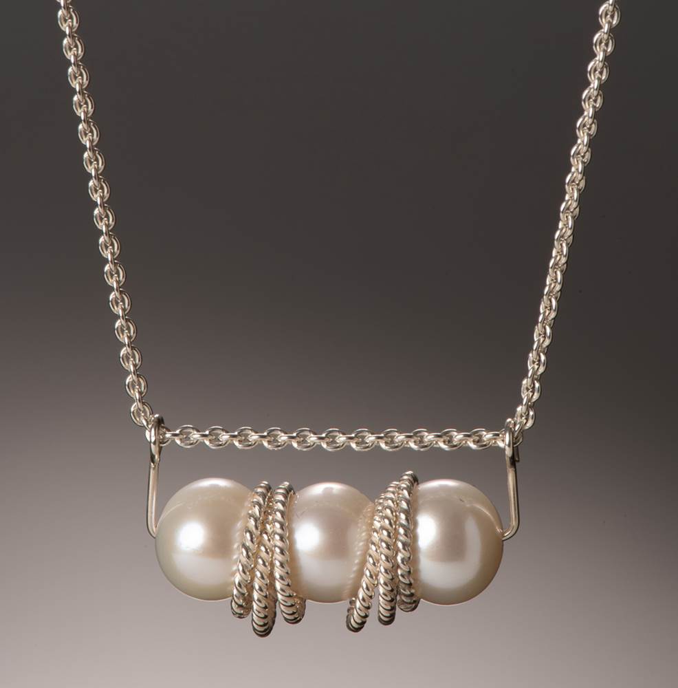 Classic Pearl Bar Necklace by Naomi Jewelry - Maine Yarn & Fiber Supply