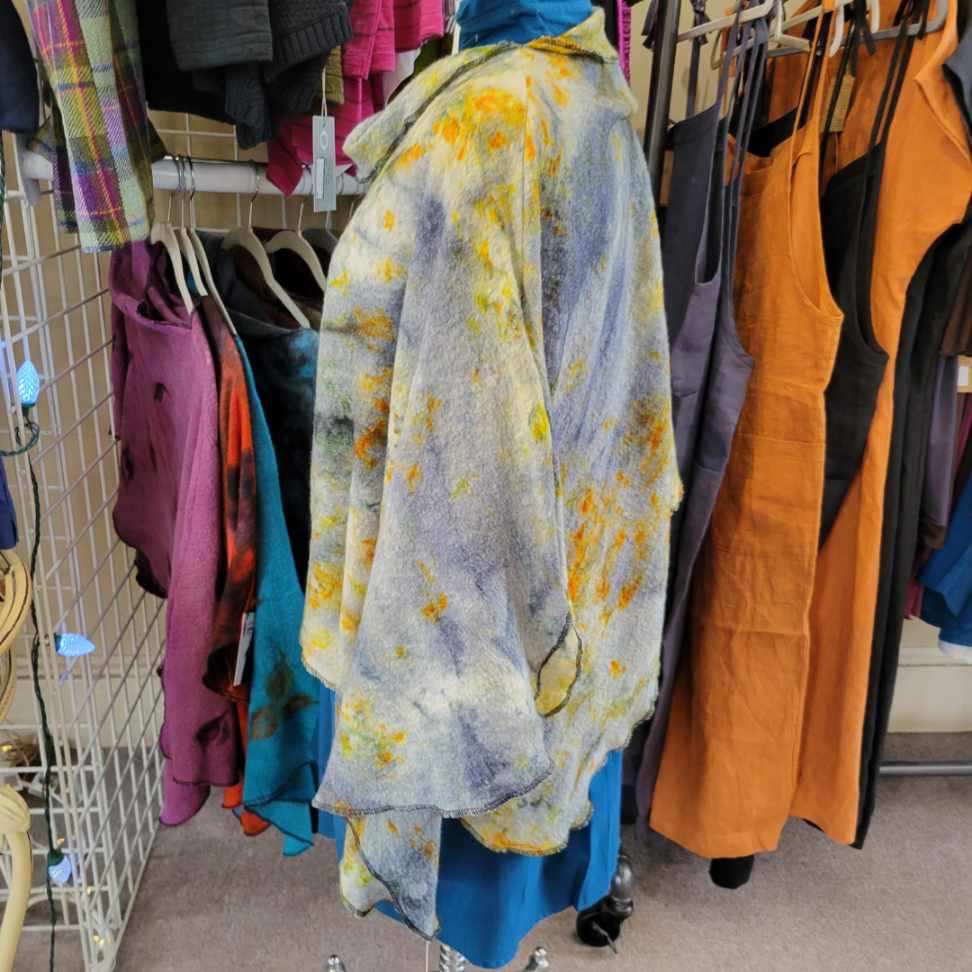 Sonoma - Painted Wool Fine Merino Asymmetrical Cape