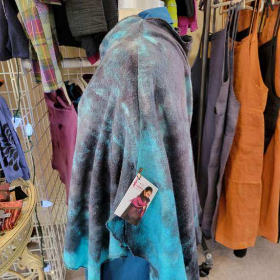 Because the Night - Painted Wool Fine Merino Asymmetrical Cape