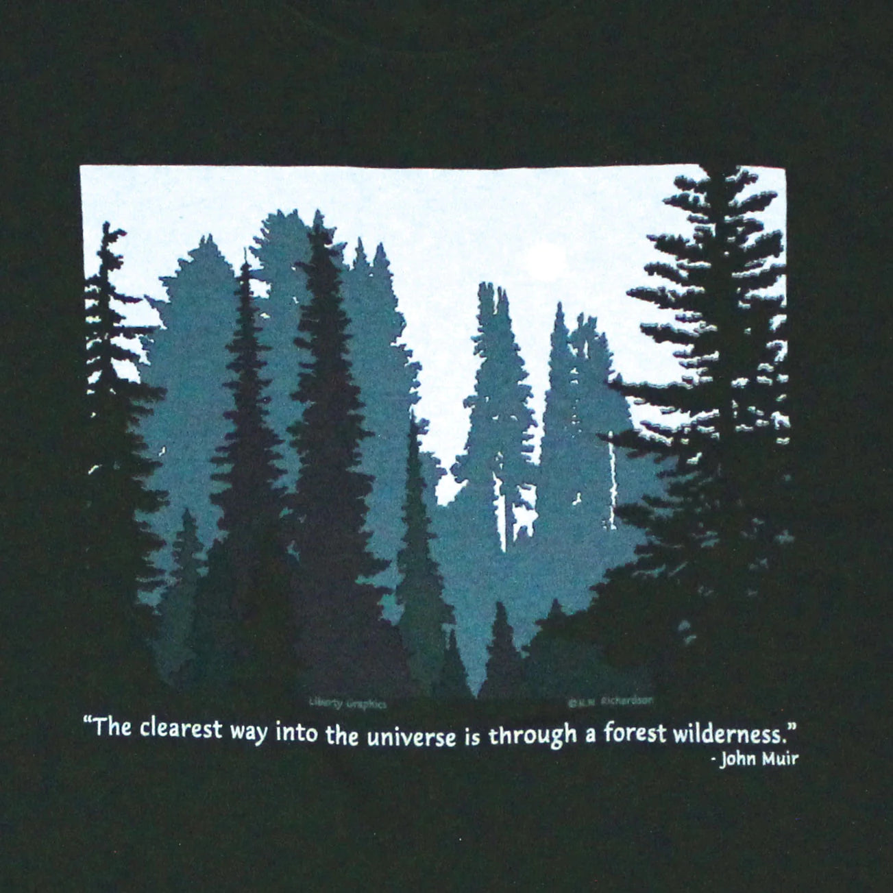 Forest Wilderness Long Sleeve Unisex Adult T-Shirt in Green by Liberty Graphics