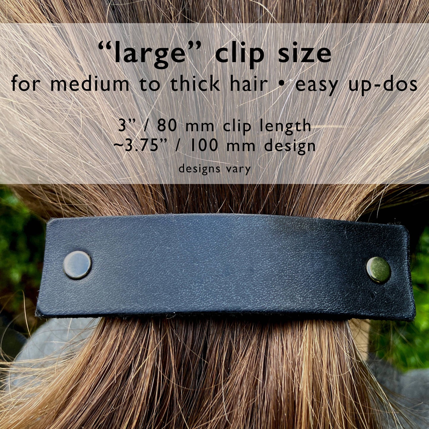Wildflowers Rustic Stamped Leather Hair Barrette by PlatypusMax