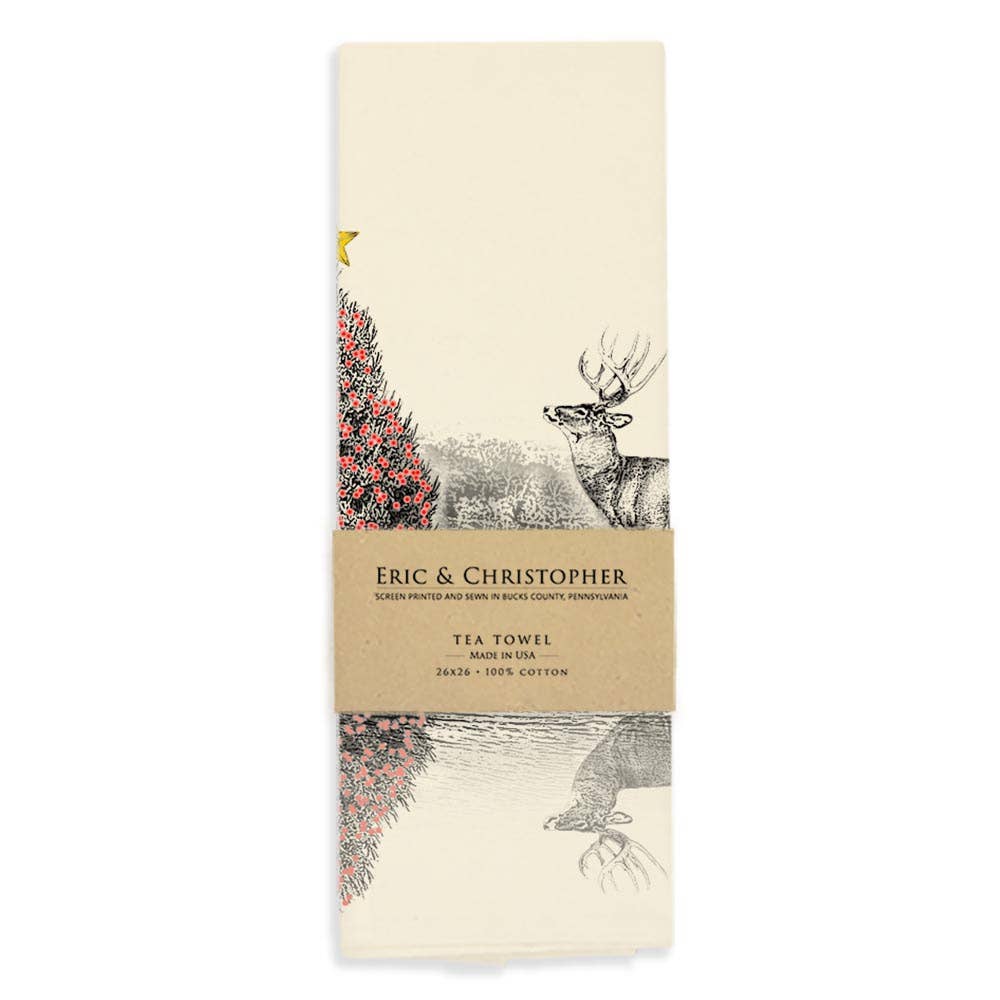 Reindeer in Canoe Tea Towel from Eric and Christopher