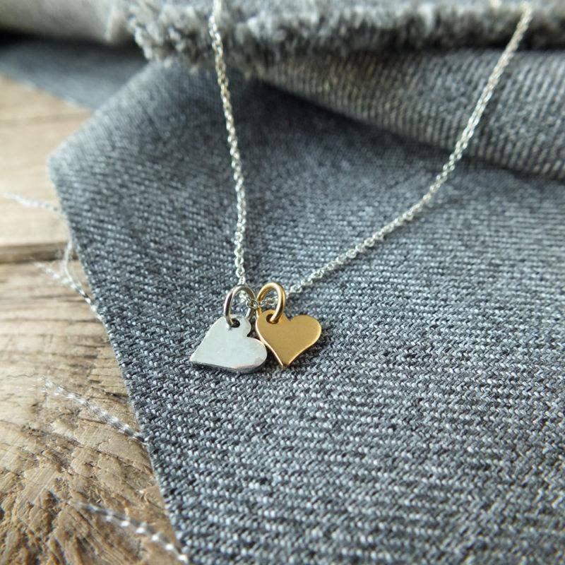 Tiny Hearts Gold Vermeil & Sterling Silver Necklace by Becoming Jewelry