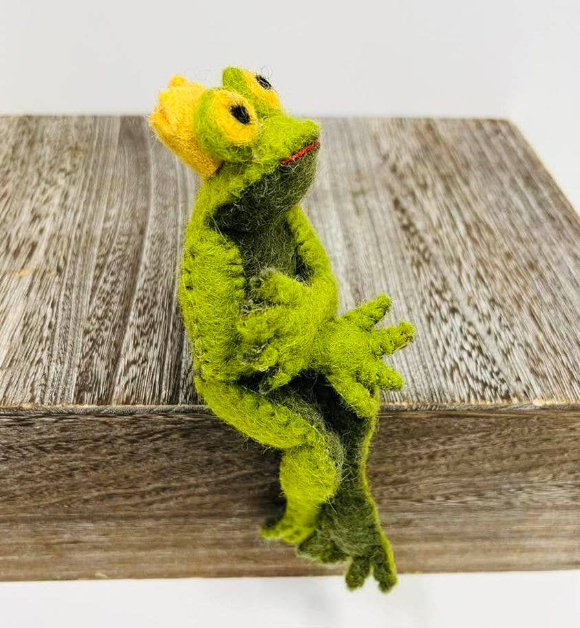 Frog Prince Felted Toy from The Winding Road