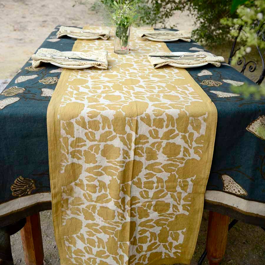 Yan Cotton Linens Table Runner by Ichcha