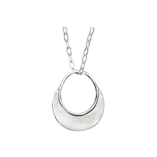 Petite hammered circle necklace in Matte Sterling Silver by Julia Britell Design