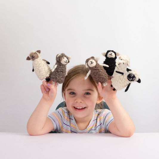 Sheep Felt Finger Puppets by The Winding Road