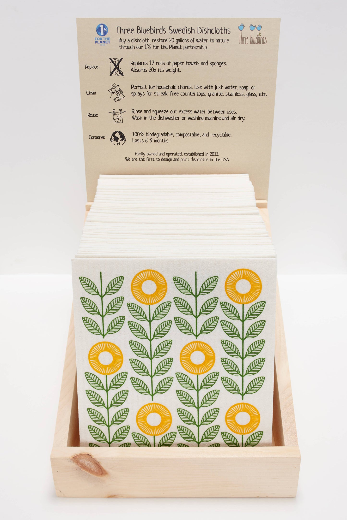 Columbine Flower - Swedish Dishcloths by Three Blue Birds