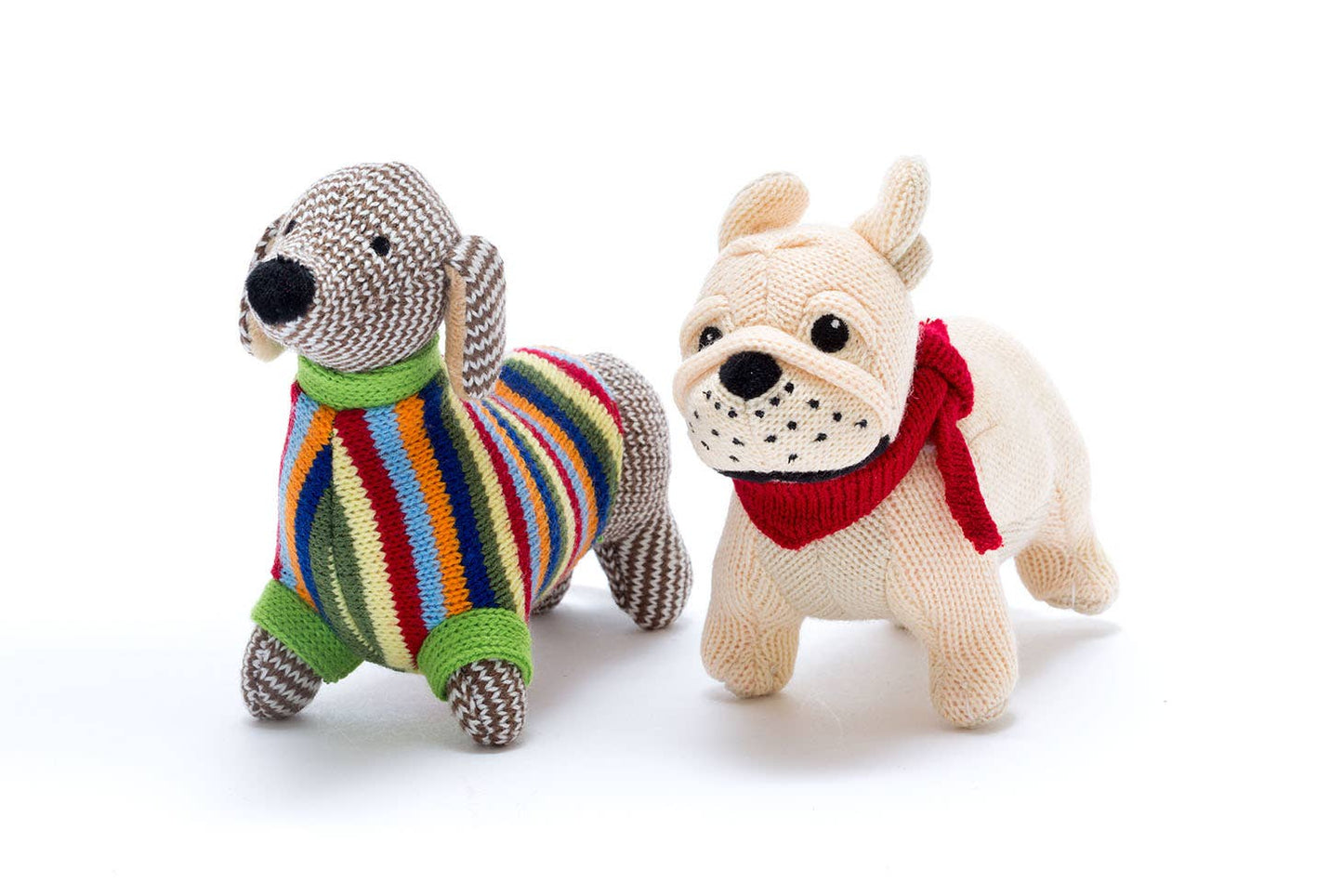 Knitted French Bulldog Rattle by Best Years