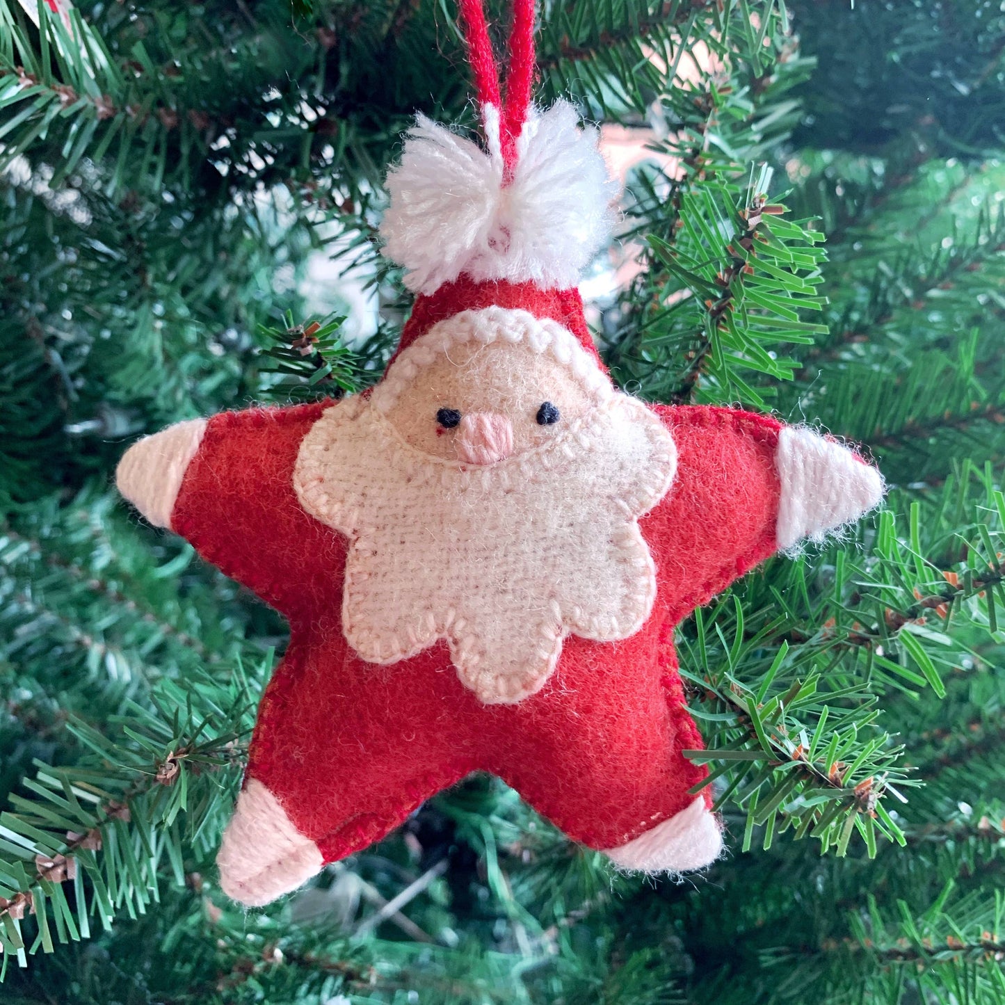 Star Santa Embroidered Ornament from Ornaments 4 Orphans