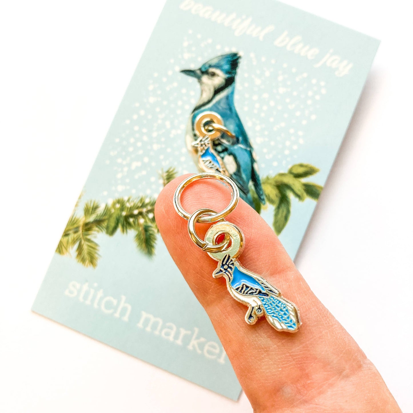 Blue Jay Single Stitch Markers from Firefly Notes