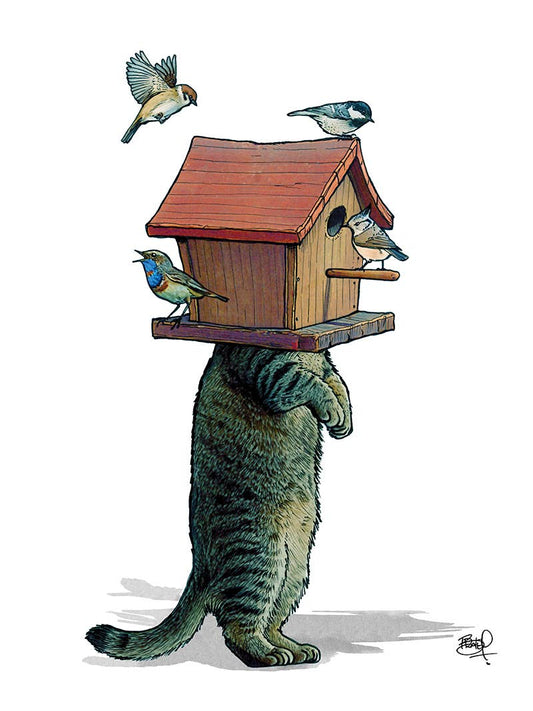 Feeder Greeting Card (blank inside) by Shawn Braley Illustration